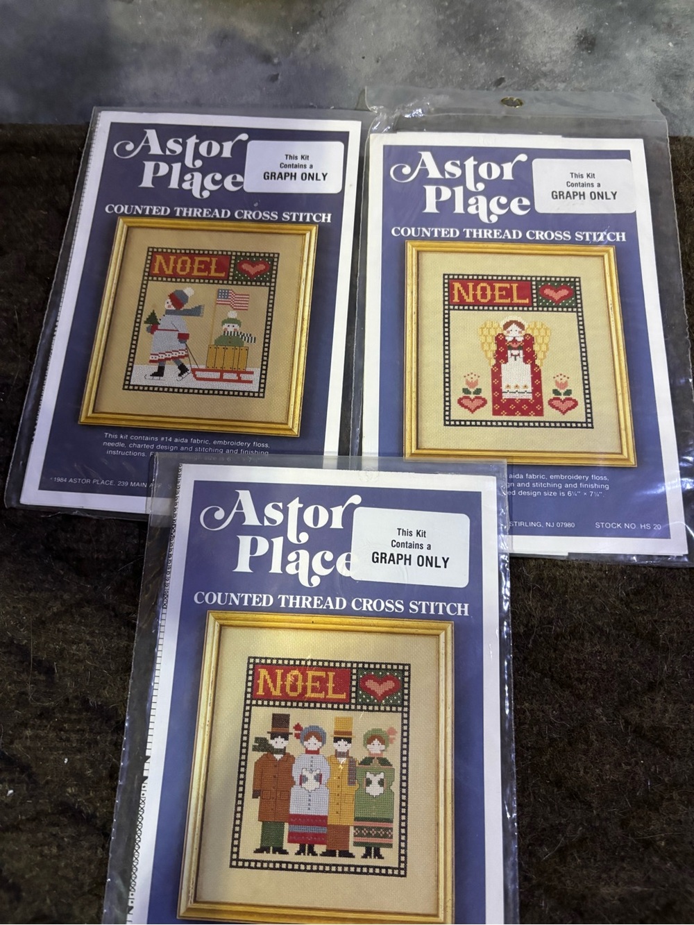 Noel Counted Thread Cross Stitch patterns x 3